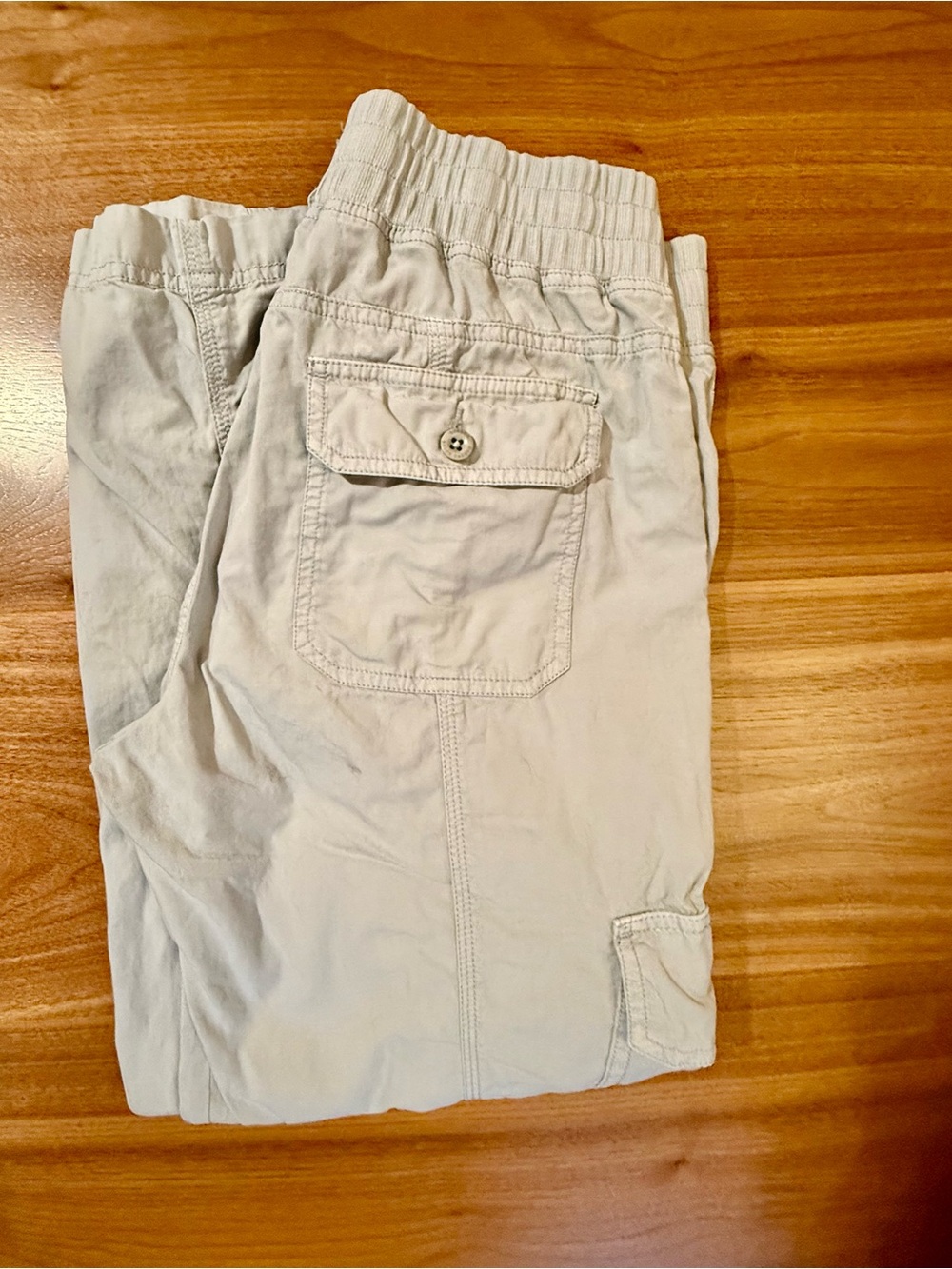 LRL Elastic Waist Cargo Pants in Light Blue